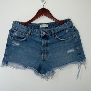 Zara Distressed Jean Shorts